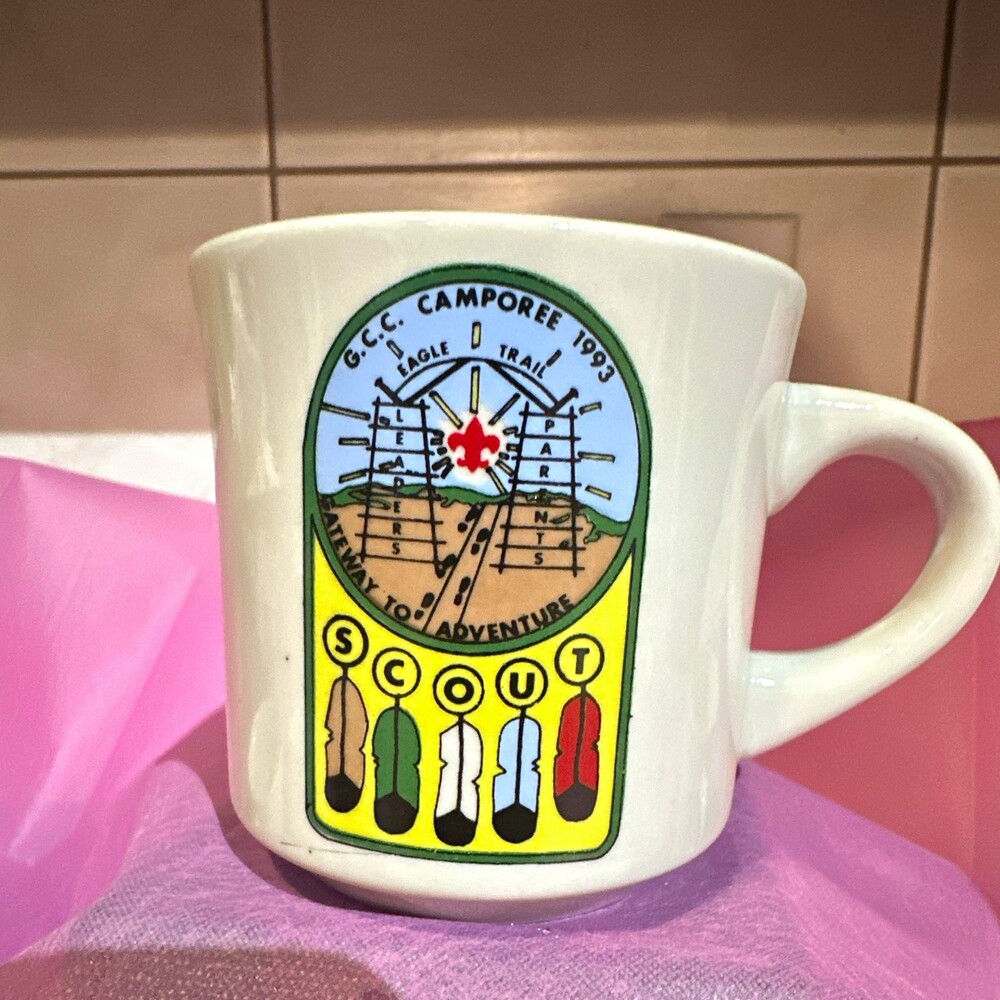 Vintage 1993 Boy Scouts G.C.C. Camporee Eagle Trail ceramic coffee mug